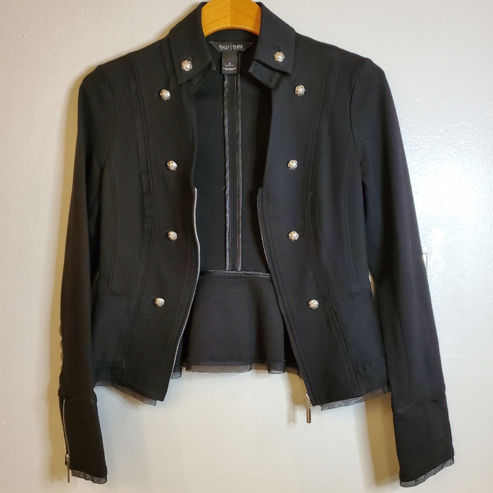 White House Black Market Black Military style jack